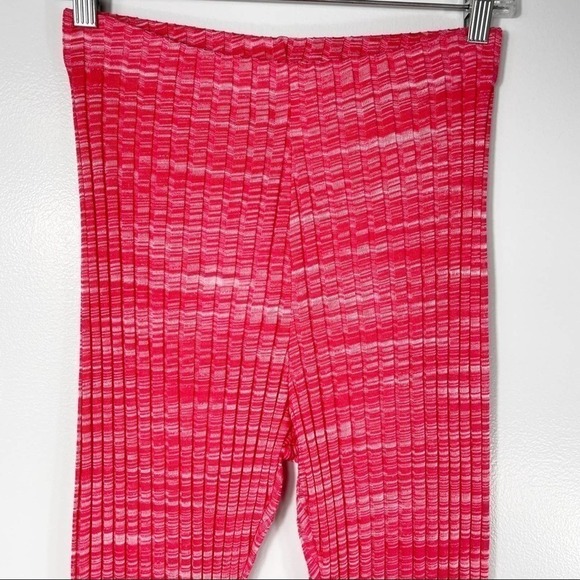 ZARA Pink Ribbed High Rise Flare Pull On Pants Size Medium - Picture 4 of 10